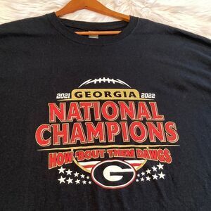 Gildan Black Georgia 2022 Champions Cotton Jersey Graphic Tee T-Shirt size 3XL
